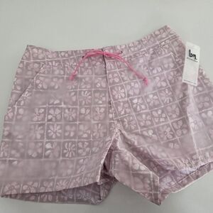 blanc noir Light Pink Floral Swim Shorts